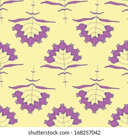 Branches seamless texture. Decorative colorful modern floral background. 