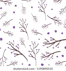 branches with seeds pattern background