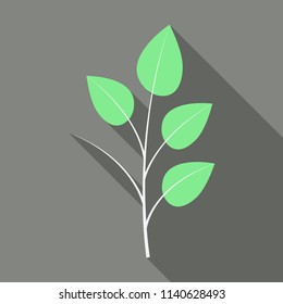 branches silhouette isolated on color background with lot of leaves
