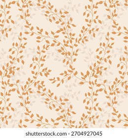 Árvore ramificações deixa vetor rico padrão sem emenda. Impressão de tecido de vestido de moda de verão. Padrão floral de folhagem de jardim ou de planta de casa. Ilustração de galhos de plantas. Impressão de folhagem de árvore.
