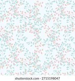Árvore ramificações deixa vetor rico padrão sem emenda. Impressão de tecido de vestido de moda de verão. Padrão floral de folhagem de jardim ou de planta de casa. Ilustração de galhos de plantas. Impressão de folhagem de árvore.
