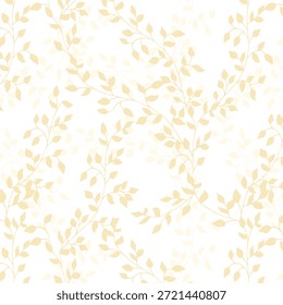 Branches tree leaves rich vector seamless pattern. Summer fashion dress fabric print. Garden or houseplant foliage floral pattern. Plant twigs illustration. Tree foliage print.
