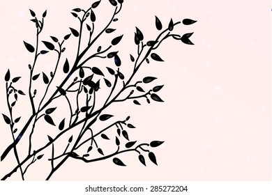 The branches of a tree with a lot of leaves. Vector illustration.