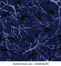 Branches of trees with fish. Vector.