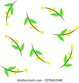 branches with yellow flowers pattern floral summer