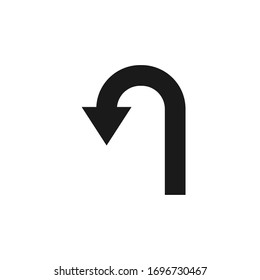 Branching arrow flat vector icon isolated on white. 
