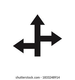 Branching arrow flat vector icon. isolated on white background. Stock vector
