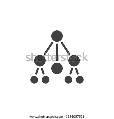 A branching diagram with code node vector icon. filled flat sign for mobile concept and web design. Git Repository glyph icon. Version control symbol, logo illustration. Vector graphics