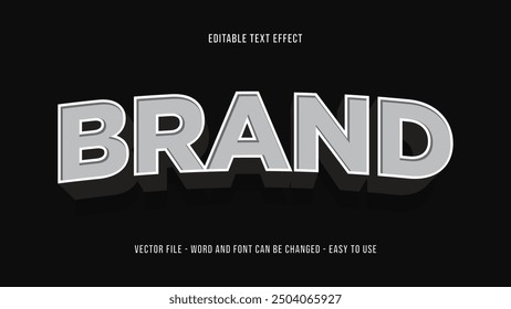 Brand 3d text effect, headline editable text effect