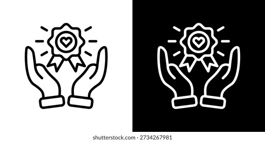 Brand Affinity Icon In Black and White Line Style