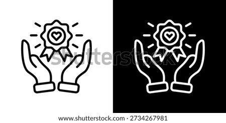 Brand Affinity Icon In Black and White Line Style