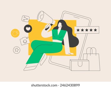 Brand ambassador abstract concept vector illustration. Official brand representative, trademark ambassador, marketing strategy, media figure, public relation persona, influencer abstract metaphor.