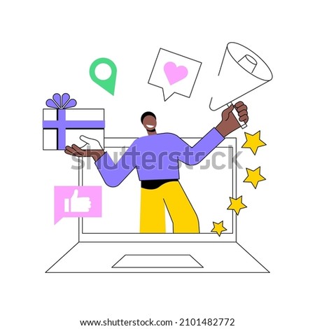 Brand ambassador abstract concept vector illustration. Official brand representative, trademark ambassador, marketing strategy, media figure, public relation persona, influencer abstract metaphor.
