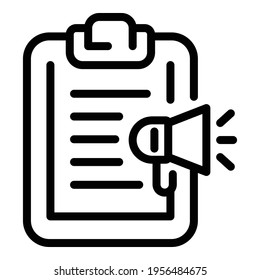 Brand ambassador clipboard icon. Outline Brand ambassador clipboard vector icon for web design isolated on white background
