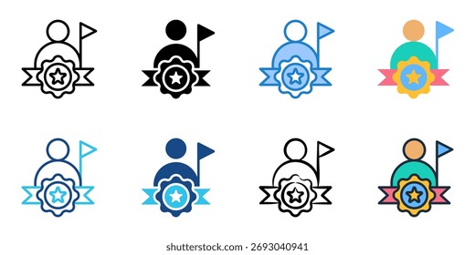 Brand ambassador icon set multiple style collection 
