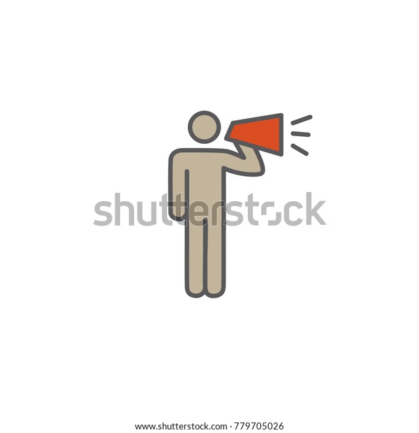 Brand Ambassador Icon W Megaphone Influencer Stock Vector Royalty Free