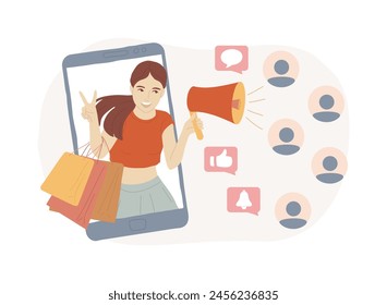 Brand ambassador isolated concept vector illustration. Official brand representative, trademark ambassador, marketing strategy, media figure, public relation persona, influencer vector concept.