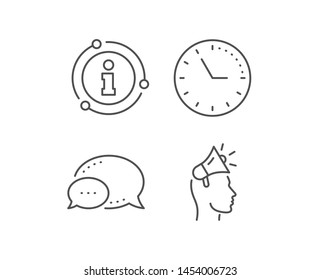 Brand ambassador line icon. Chat bubble, info sign elements. Megaphone sign. Advertisement device symbol. Linear brand ambassador outline icon. Information bubble. Vector