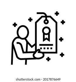 vector de icono de línea de embajador de marca. cartel de embajador de la marca. símbolo de contorno aislado ilustración negra