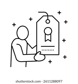 brand ambassador line icon vector. brand ambassador sign. isolated contour symbol black illustration
