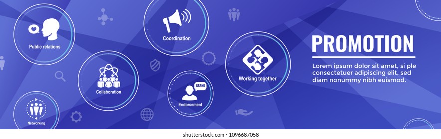 Brand Ambassador Thin Line Outline Icon Web Banner Set with Megaphone, Influencer Marketing Person and Representative