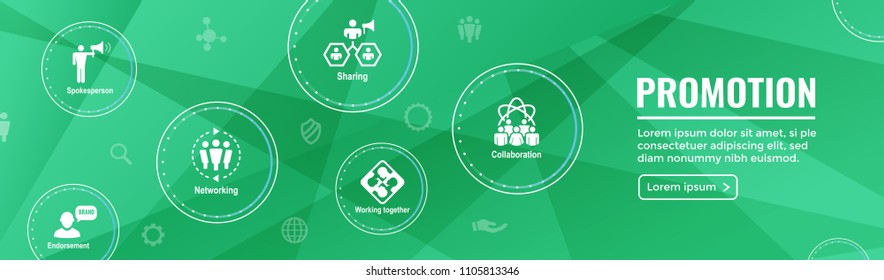 Brand Ambassador Thin Line Outline Icon Web Banner Set with Megaphone, Influencer Marketing Person and Representative