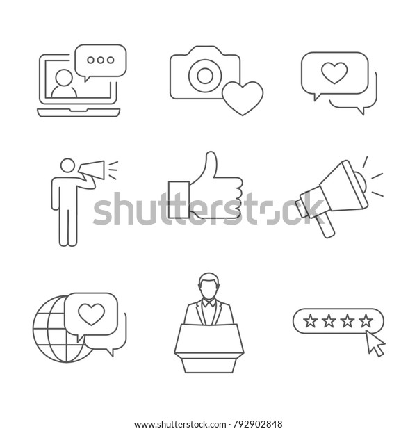 Brand Ambassador Thin Line Outline Icon Stock Vector Royalty Free 792902848