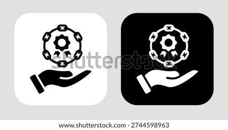 Brand Attachment Icon In Black and White Glyph Style