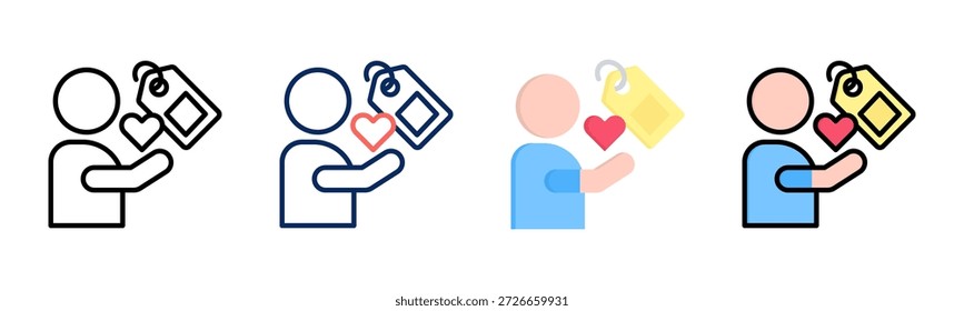 Conjunto de iconos de datos adjuntos de marca colección de estilo múltiple