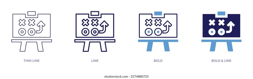 Brand audit icon in 4 different styles. Thin Line, Line, Bold, and Bold Line. Duotone style. Editable stroke.