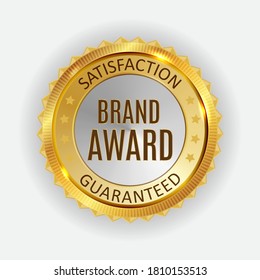 Brand Award Golden Label Sign. Vector Illustration EPS10