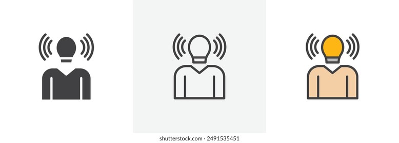 Brand awareness colored icon set. Eps 10