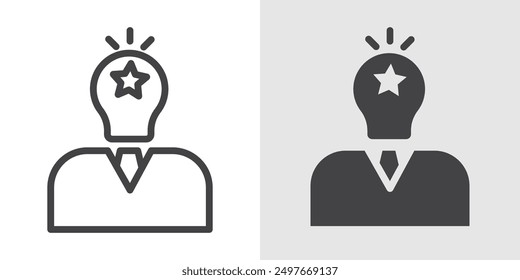 Brand awareness icon Black line art vector logo set