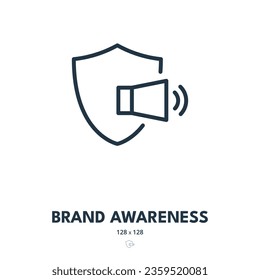 Brand Awareness Icon. Branding, Marketing, Advertising. Editable Stroke. Simple Vector Icon