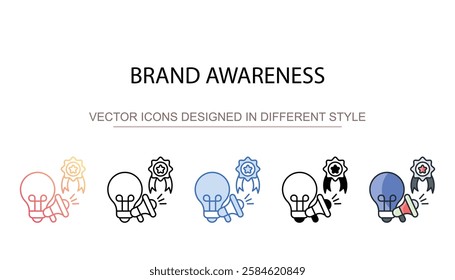 Brand Awareness icon design with white background stock illustration