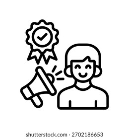 Brand Awareness Icon Line Vector Illustration