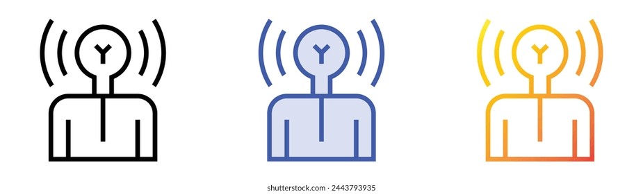 brand awareness icon. Linear, Blue Fill and Gradient Style Design Isolated On White Background