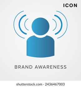 Brand Awareness icon.  modern flat vector brand awareness icon on white background , editable outline stroke vector illustration