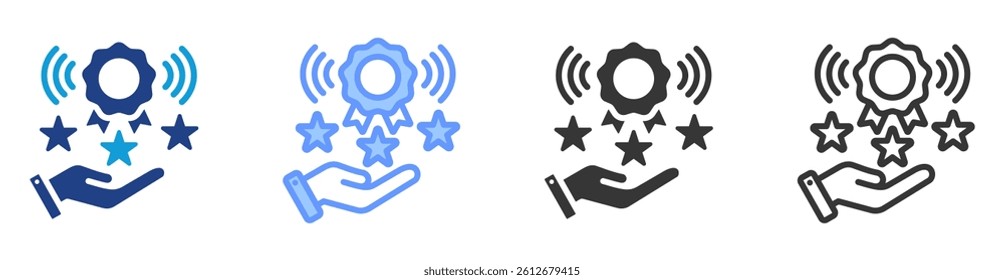 Brand awareness icon set multiple style collection