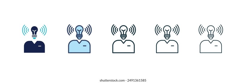 Brand awareness icon set on white background