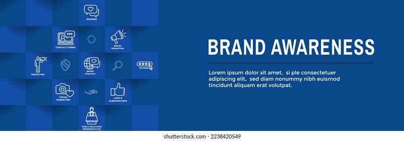 Brand Awareness Icon Set and Web Header Banner