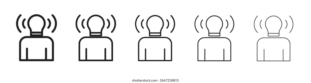 Icono de conciencia de marca paquete de serie de trazo editable simple. eps10