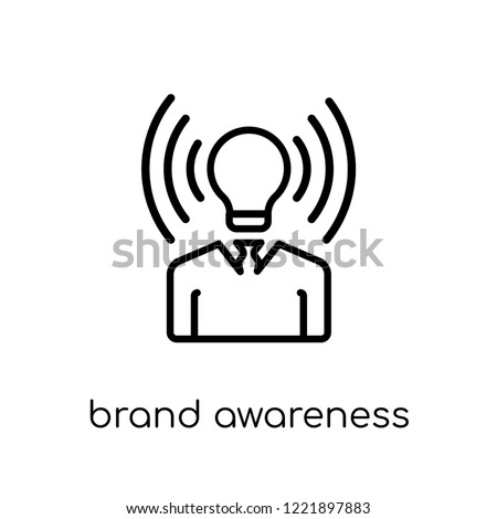 brand awareness icon. Trendy modern flat linear vector brand awareness icon on white background from thin line general collection, editable outline stroke vector illustration Stockfoto © 