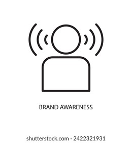 brand awareness icon. Trendy style flat liner brand awareness icon on white background..eps