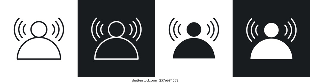 Brand awareness icons collection in black and white solid and line style