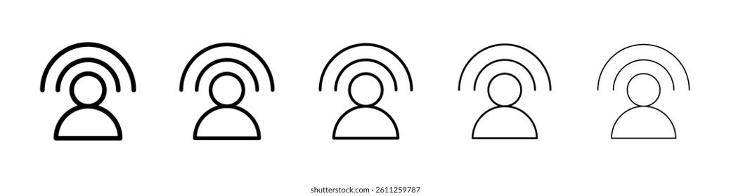 Brand awareness icons vector set in different stroke line style
