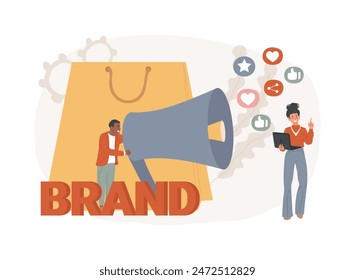 Brand awareness isolated concept vector illustration. Advertising management, brand management, strategy development, product research result, marketing survey metrics measurement vector concept.
