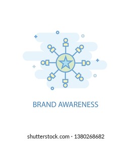Brand Awareness line concept. Simple line icon, colored illustration. Brand Awareness symbol flat design. Can be used for UI/UX