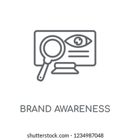 Brand Awareness Linear Icon. Modern Outline Brand Awareness Logo Concept On White Background From General Collection. Suitable For Use On Web Apps, Mobile Apps And Print Media.