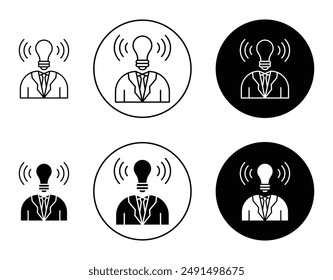 Brand awareness liner vector icon set